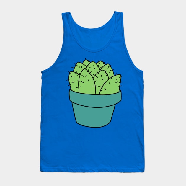 Green-Blue Potted Succulent Tank Top by saradaboru